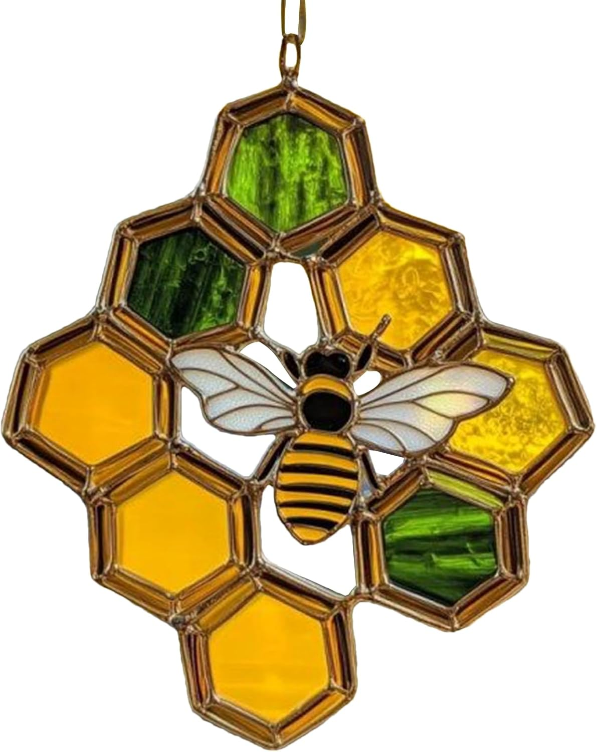 Bee Decoration, Garden Decoration Made of Acrylic with Bee Motif, Nature-Inspired Honeycomb Mobile for Kitchen, Garden, Balcony and Children'S Room image number 5