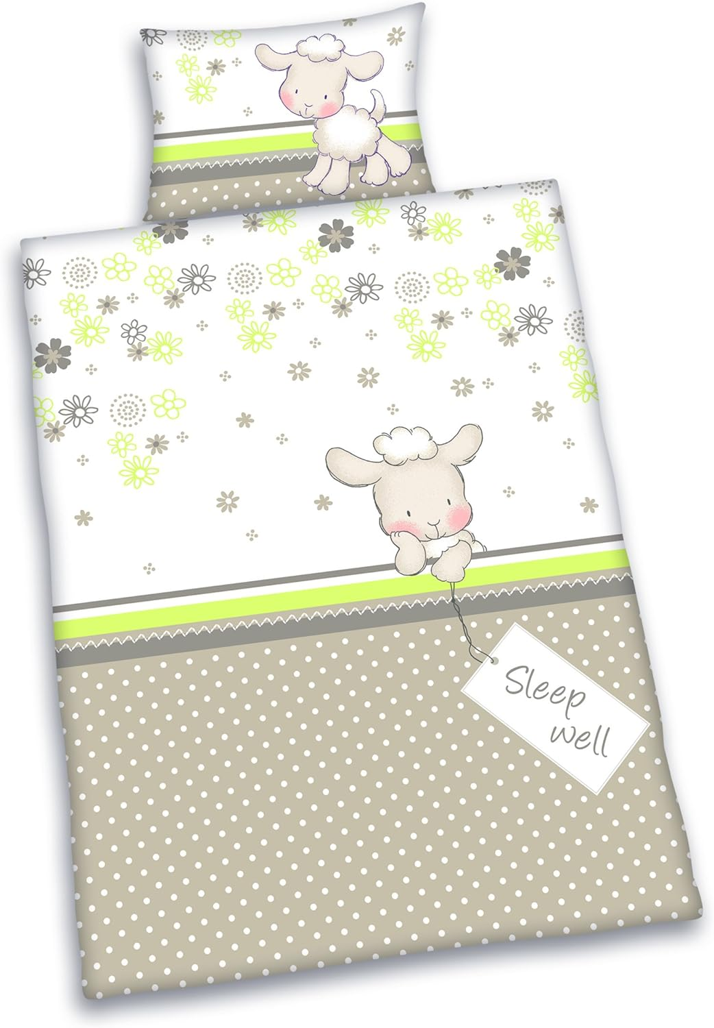 Herding Baby Best Toddler Bedding Set, Reversible Motif Lara Sheep, Duvet Cover 100 X 135 Cm, Pillow Case 40 X 60 Cm, Cotton/Renforc&eacute; image number 2