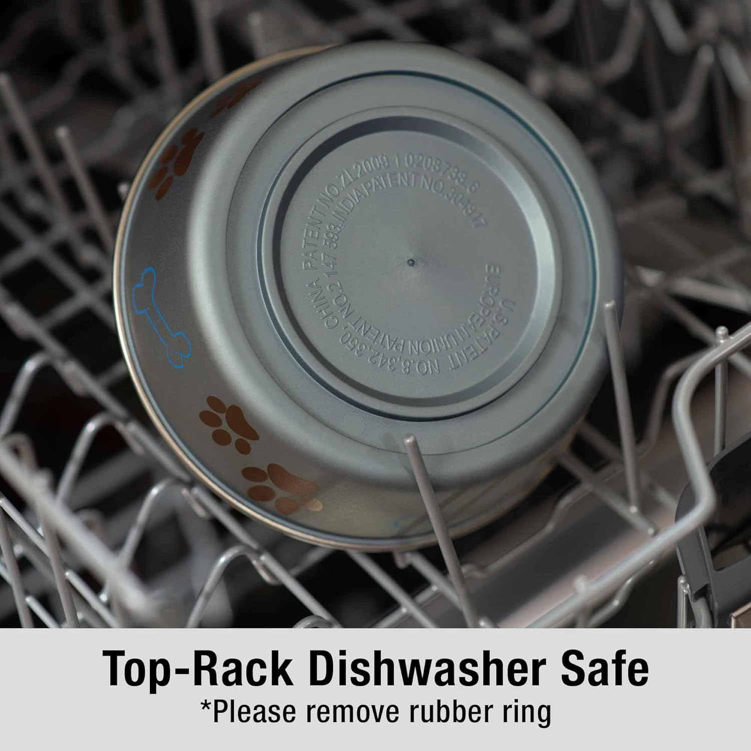 Loving Pets - Bella Bowls - Dog Food Water Bowl No Tip Stainless Steel Pet Bowl No Skid Spill Proof (Large, Blueberry Blue) image number 5