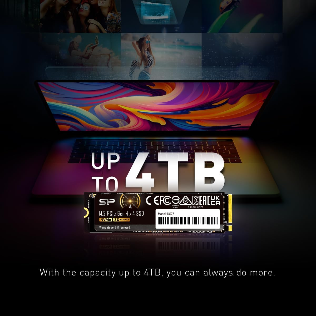 Silicon Power US75 4TB Nvme Pcie SSD, 3D TLC NAND with SLC Cache, up to 7,000Mb/S, M.2 2280 Internal Solid State Drive, Upgrade Storage for Desktop Laptop PC Computer image number 6