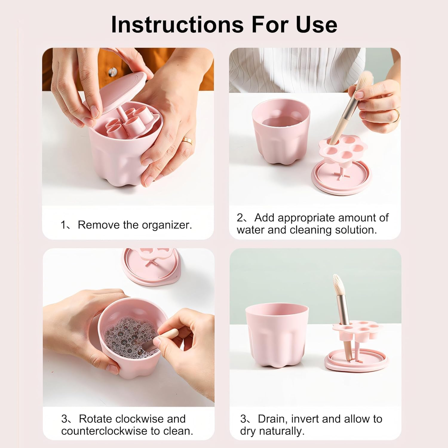 Dannisly Makeup Brush Cleaner Mat with Brush Storage Holder