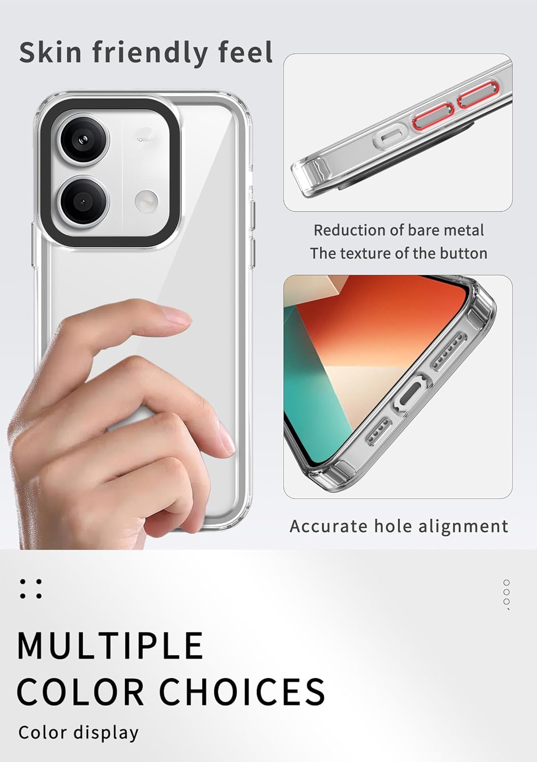 GOKEN Case for Motorola Moto G86 Power, Transparent Mobile Phone Case with Soft TPU Silicone Edge and Hard Back, Shockproof Protective Silicone Case Cover - Purple Edge - Transparent image number 2