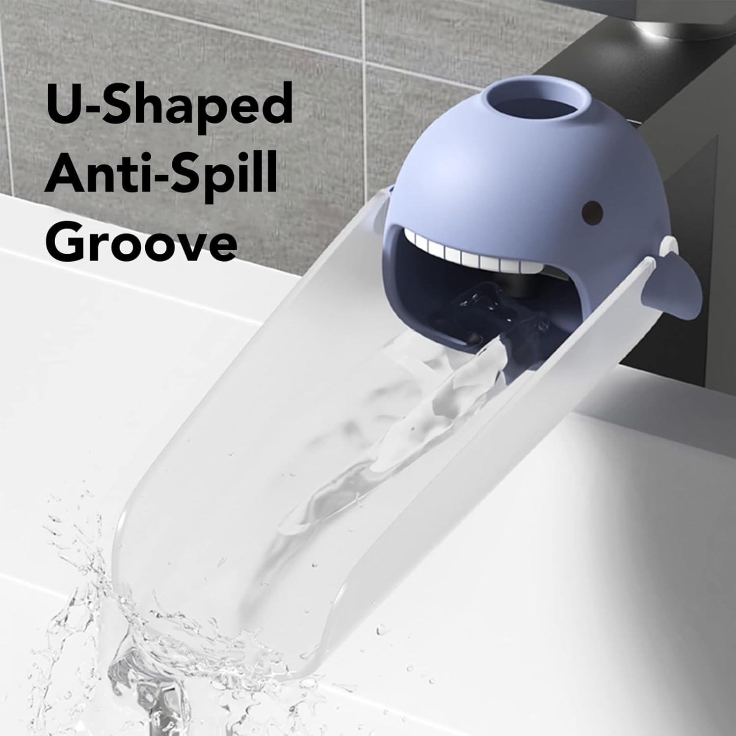 MILIOG Faucet Extender for Toddlers & Kids - Universal Silicone Sink Handle Extender with Temperature Sensitive Design, Flexible Fit for Bathroom, Kitchen, Bathtub Faucets (Grey image number 2