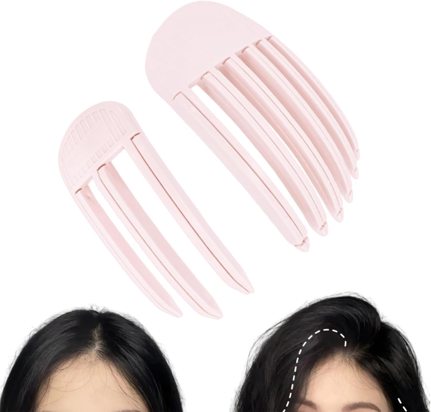 Yamobi Pack of 2 Volume Hair Clips for Fluffy Bangs, Volume Clip for Hairline, No Imprint Hair Root Lifting Clips for Men and Women, Pink image number 1