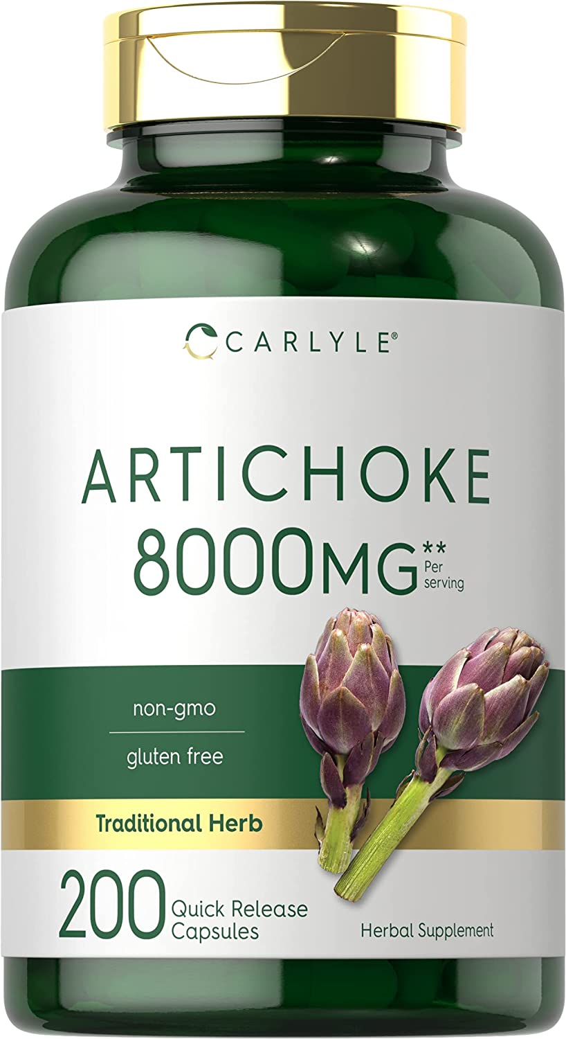 Artichoke Extract Capsules 8000Mg | 200 Count | Non-Gmo, Gluten Free Supplement | by Carlyle image number 1
