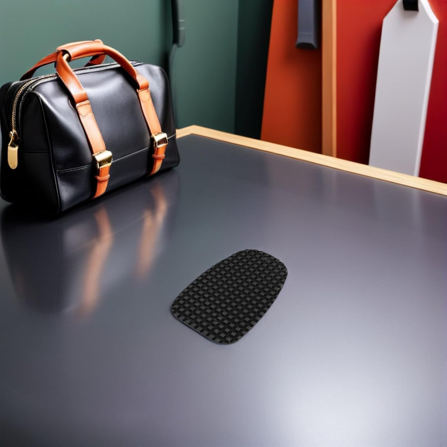 Ipetboom 5Pcs Black Motorcycle Kickstand Puck Set &ndash; Universal Side Stand Parking Extension Pad &ndash; Motorbike Sidestand Protector Plate for Outdoor and Garage Use image number 3