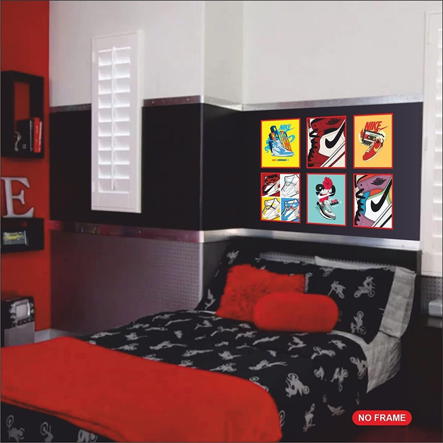 SYCART&reg; - Hypebeast Sneaker Poster, Set of 6 UNFRAMED 8X10 Inches, Air Jordan Wall Art, Air Jordan Shoes Wall Decor, Hypebeast Sneaker Poster for Room, Micheal J Shoe Prints , AJ Room Decor, AJ image number 4