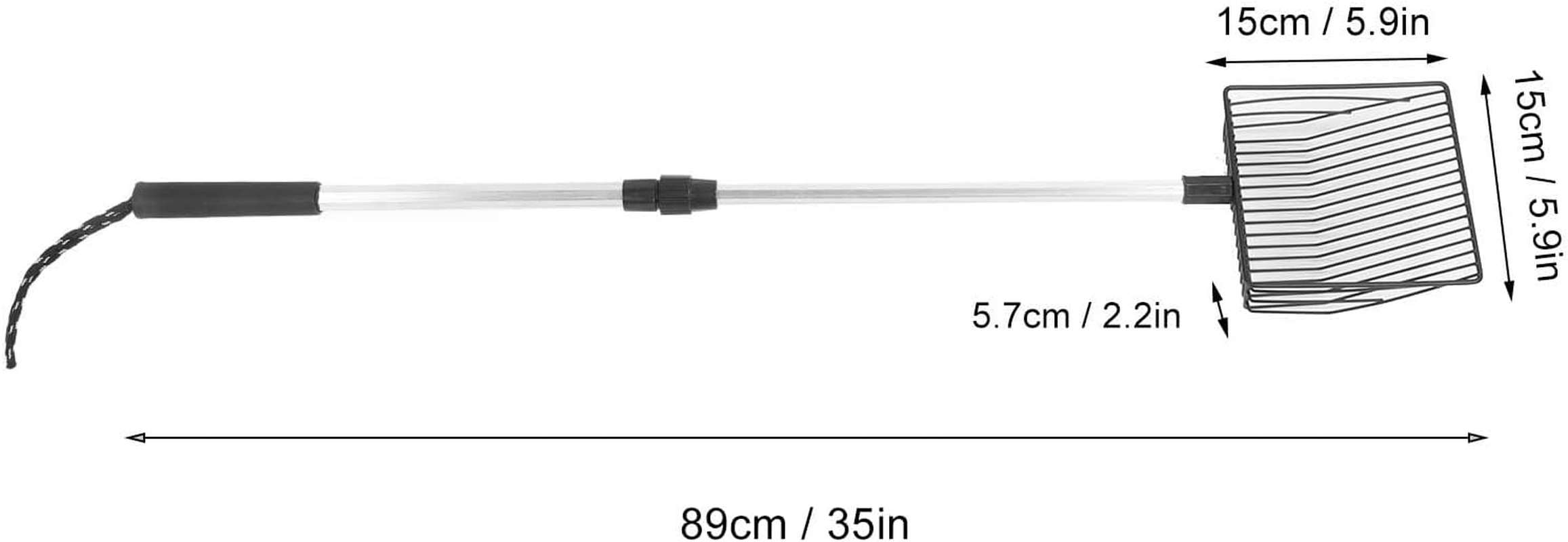 Chicken Poop Scooper, Cat Litter Scoop Metal with Adjustable Handle, Litter Scoop, Pet Cat Litter Scoop for Crawling Pets, Rutin Chicken, Small Hamsters (Model a 2 Section Handle) image number 3