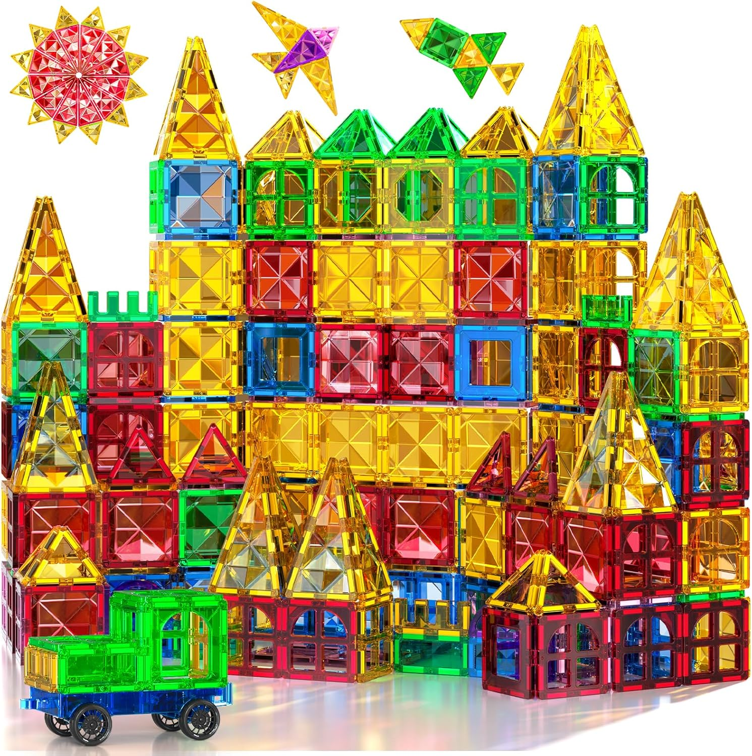 Magnatiles for Toddlers 1-3, Toddler Magnet Building Blocks Tiles Toys for Kids Ages 1-3 4-8, Preschool Learning Sensory Educational Gifts Toys for Boys and Girls 3+ Year Old