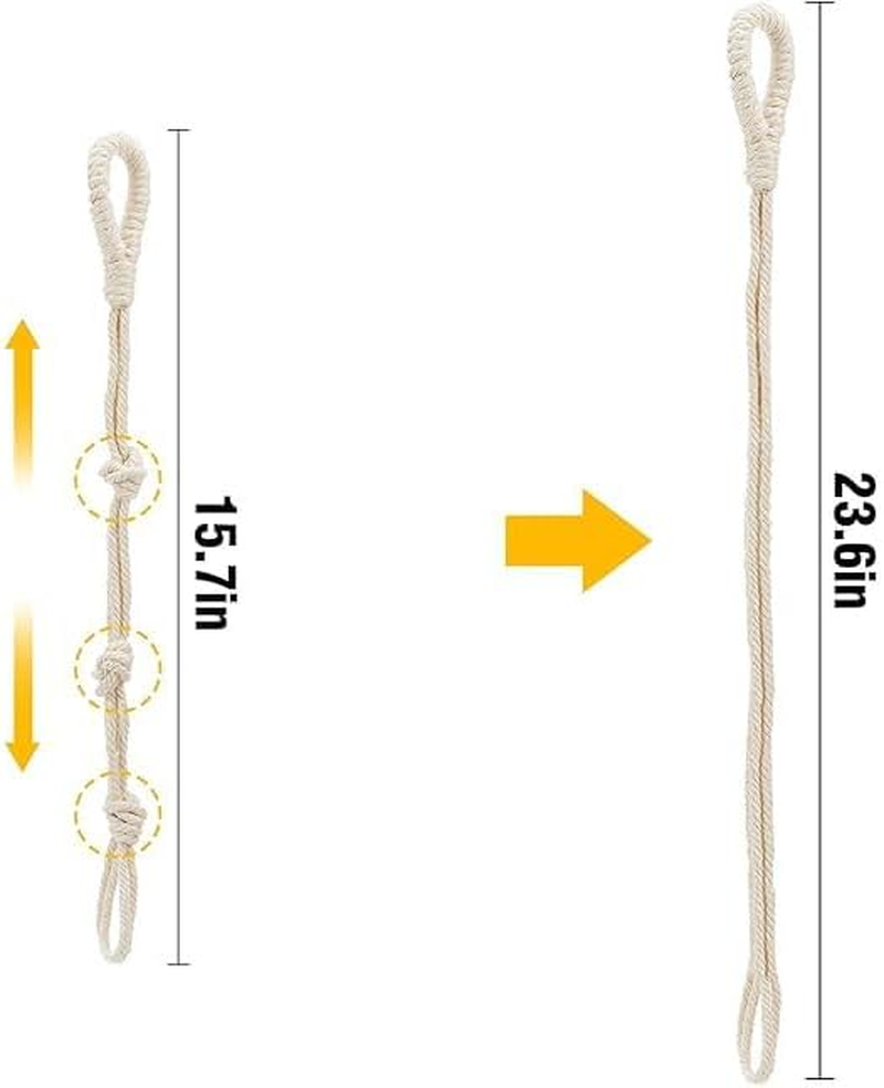 Plant Hangings Basket Extender Ropes, 5Pcs Macrame Plant Hanger Extender Ropes,Handmade Plant Hangings Basket Extender Ropes,Macrame Beige Plant Hanger Extender Ropes,Plant Hanger Extender Ropes image number 5