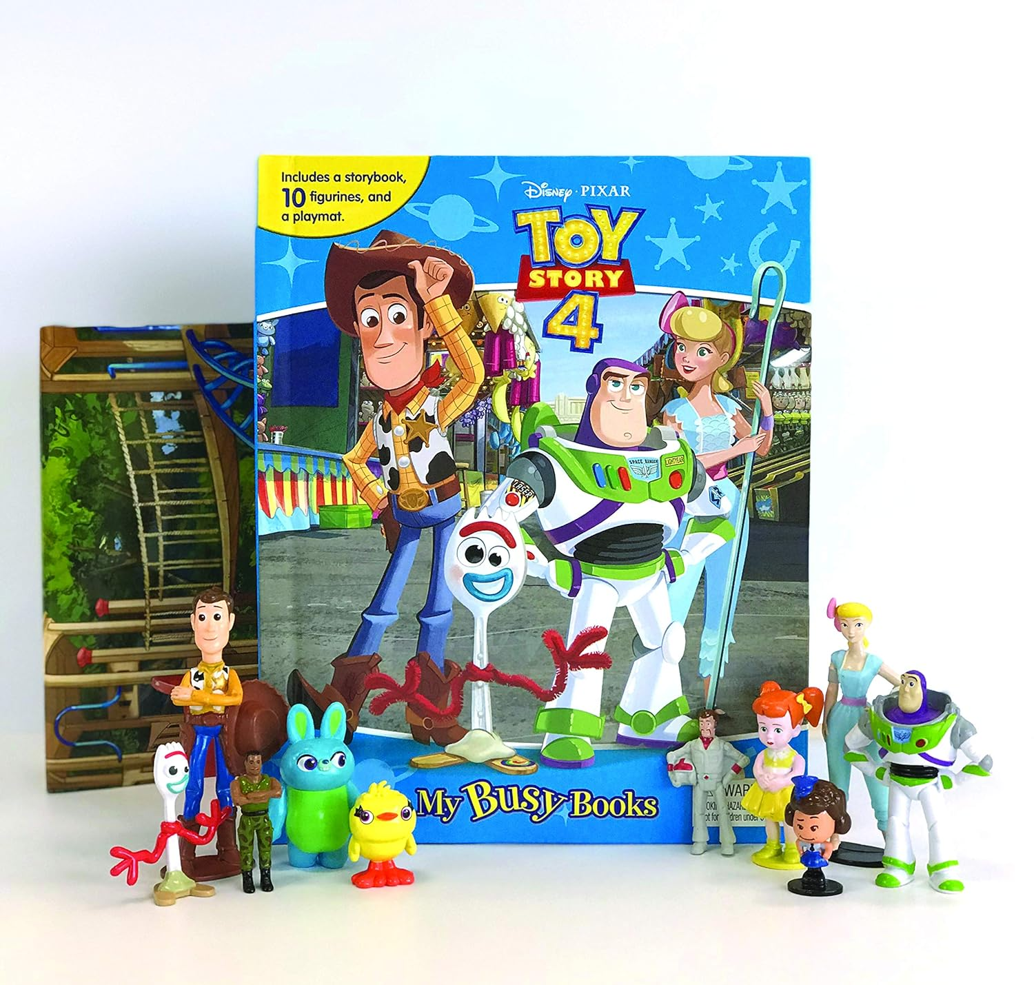 Disney / Pixar Toy Story 4 My Busy Books - Storybook, 10 Figurines, Playmat: with Storybook, 10 Figurines and a Playmat image number 4