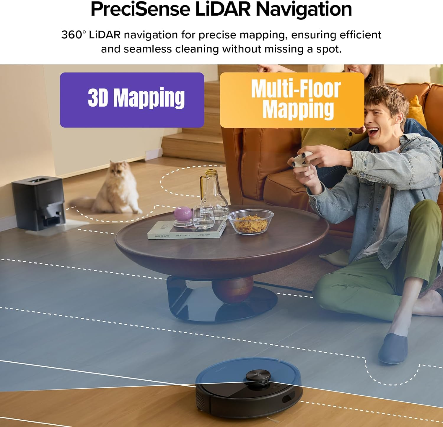 Roborock Q7T+ Robot Vacuum & Mop, All-In-One Vacuum Cleaner, 10,000Pa Powerful Suction, Duoroller Anti-Tangle Brush, Hands-Free Cleaning for 7 Weeks,Precise Smart Navigation, Perfect for Pet Hair image number 1