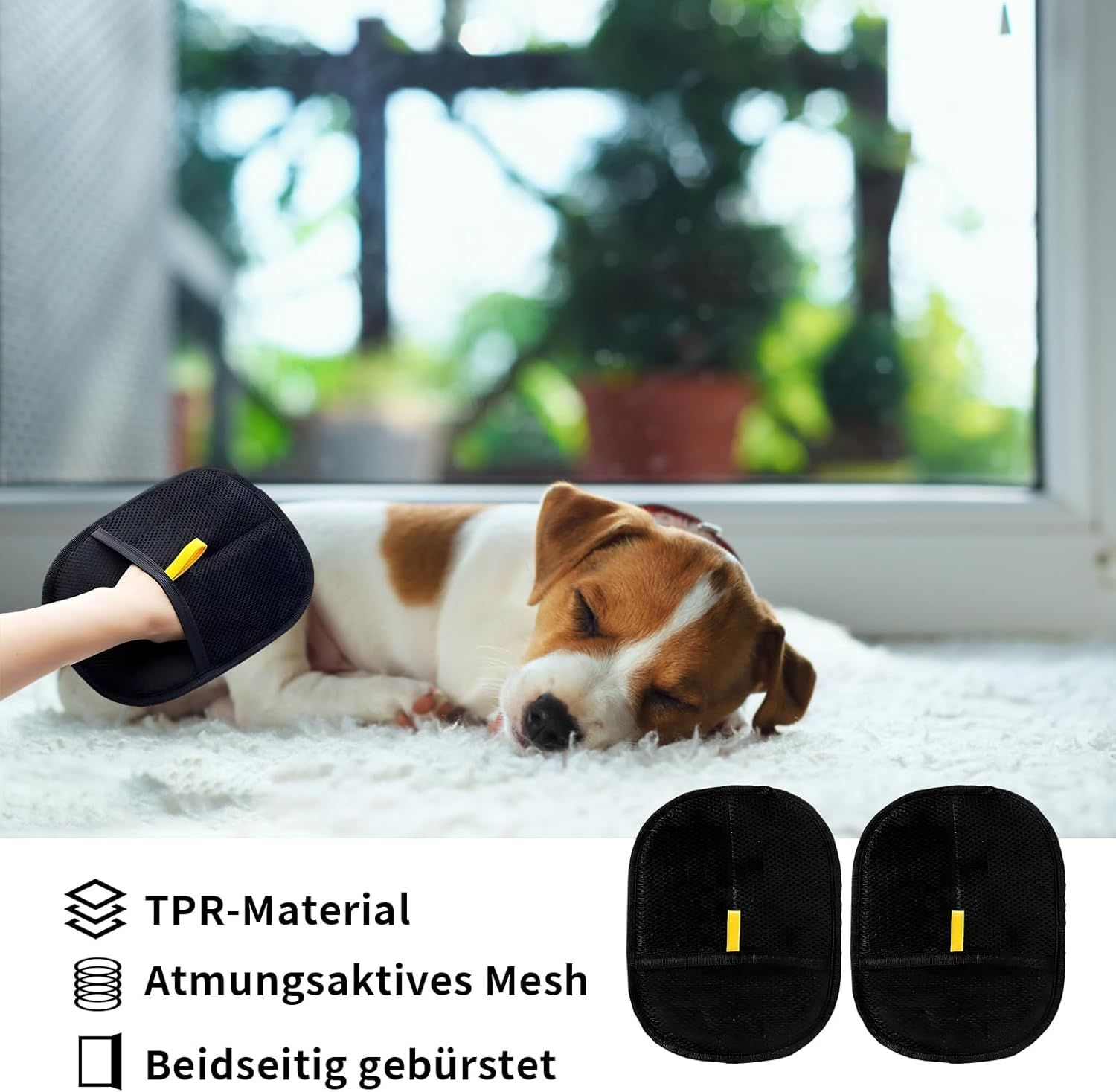 Set of 2 Fellblitz Cat Brush and Pet Hair Remover Glove, for Effective Grooming, Fur Flash Brush and Hair Removal Glove for Dogs and Cats, 20 Cm Length image number 1