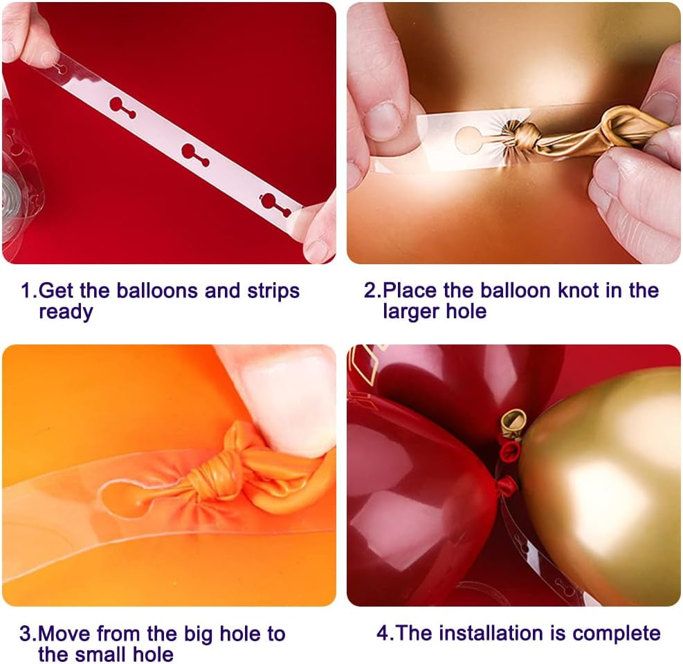 Balloon Arch Kit, Lyflux Balloon Trim Kit for Wreath, 50Ft Balloon Tape, 300 Dot Glue Point Stickers, 2 Pcs Tying Tool, 20 Ballon Flower Clip for Wedding Birthday Party and Graduation image number 6