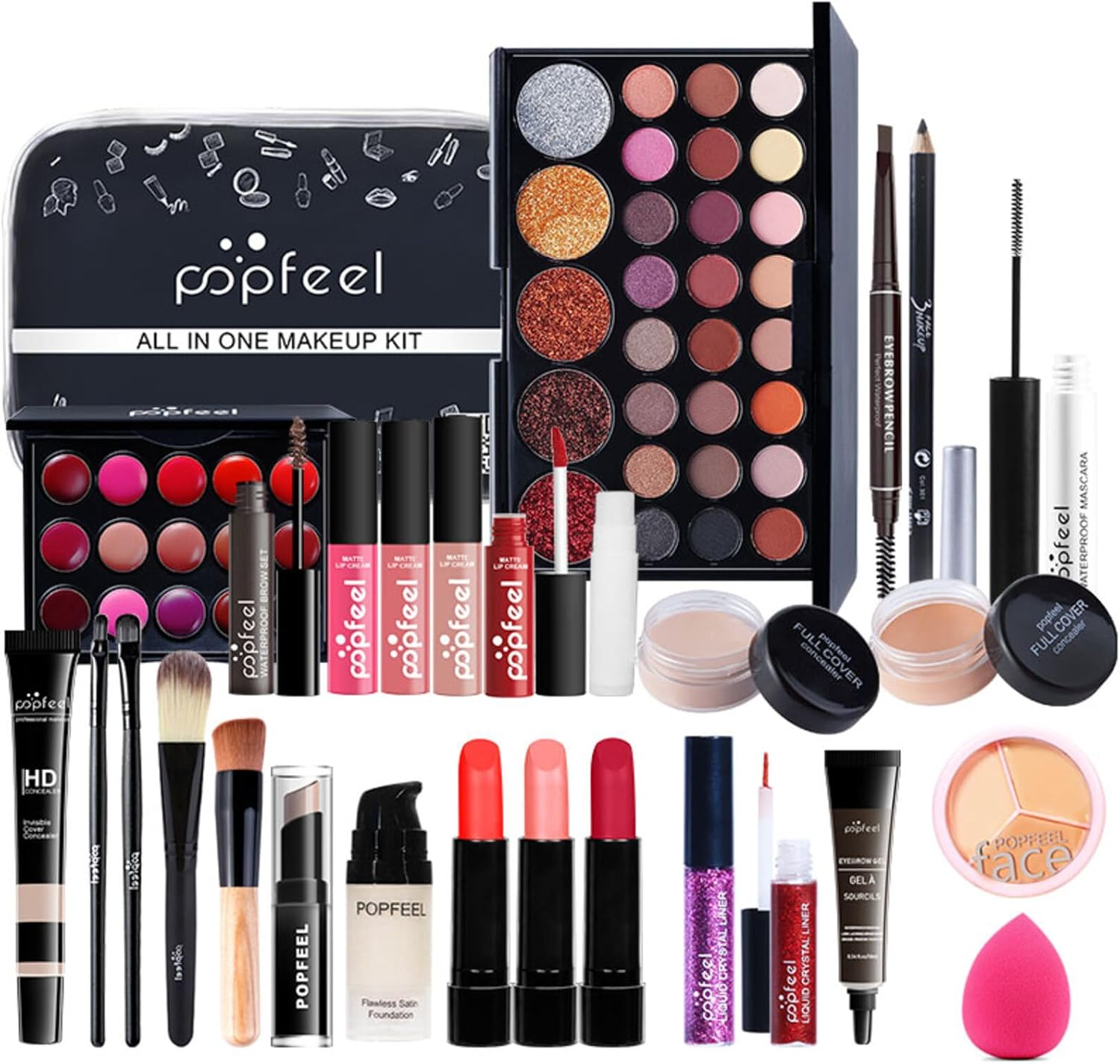 Joyeee All-In-One Makeup Gift Set Travel Make up Kit Complete Starter Makeup Bundle Lipgloss Lipstick Concealer Blushes Powder Eyeshadow Palette Cosmetic Palette for Teen Girls & Adults #1