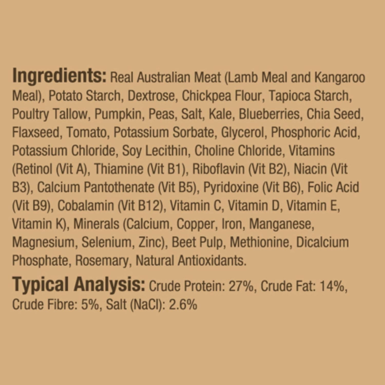 Vetalogica Australian Naturals Grain Free Large Breed Lamb with Pumpkin Treats for Dogs 210 G image number 2