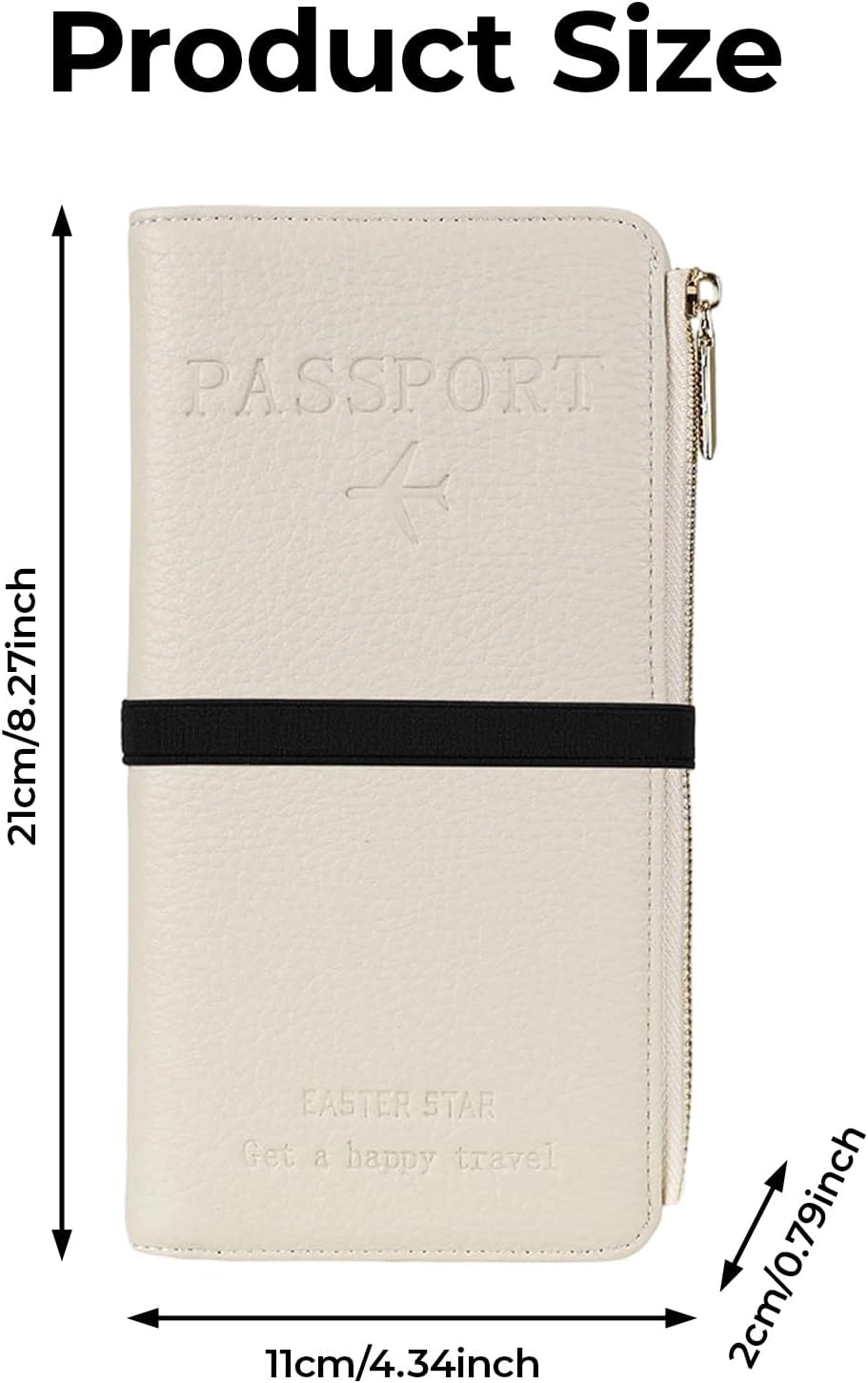 Tzylomirx RFID Passport Holder Wallet, Blocking Leather Travel Wallet with Zipper Pocket, Card Slots & Phone Compartment, Waterproof Travel Organizer Passport Case for Women & Men (White) image number 1