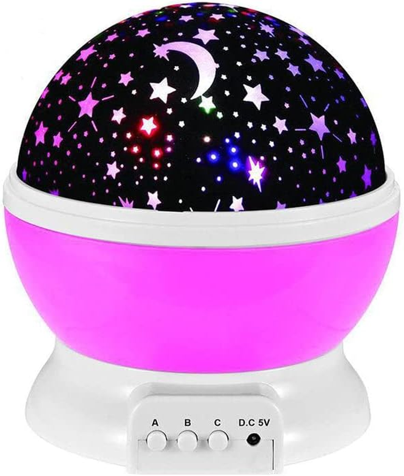 AIMALL LED Galaxy Star Night Light Projector, Rotating Starry Lamp for Kids' Room, Rechargeable Night Light with USB and Colourful Star Projection