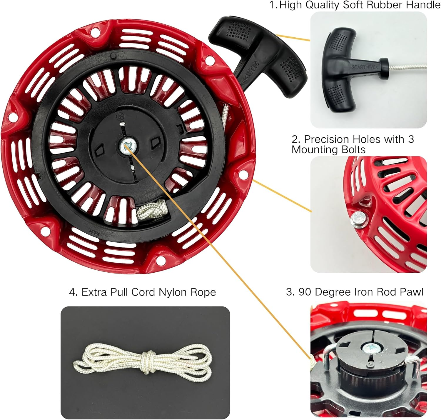 Pull Start Assembly 28400-Z4M-306ZB for Honda GX120 GX160 GX200 4.0 5.5 6.5 Hp Recoil Starter 3000 Watt Generators image number 1