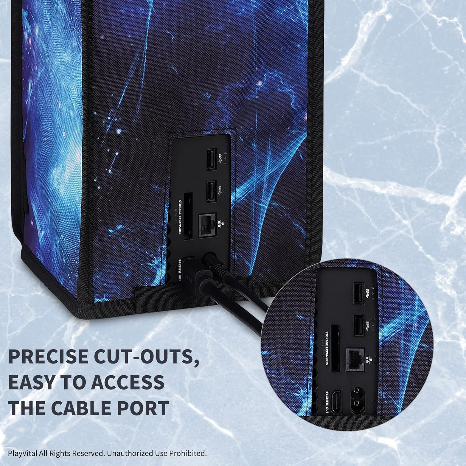 Playvital Nylon Dust Cover for Xbox Series X Console, Soft Neat Lining Dust Guard, anti Scratch Waterproof Cover Sleeve for Xbox Series X Console - Blue Nebula image number 5