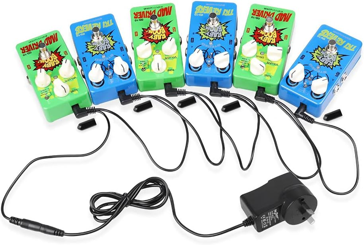 Mr.Power Guitar Effects Power Supply Adapter 9V DC 1A (1000Ma) with Daisy Chain Cord Cable Free Insulated Cap (With 6 Way Cable) image number 4