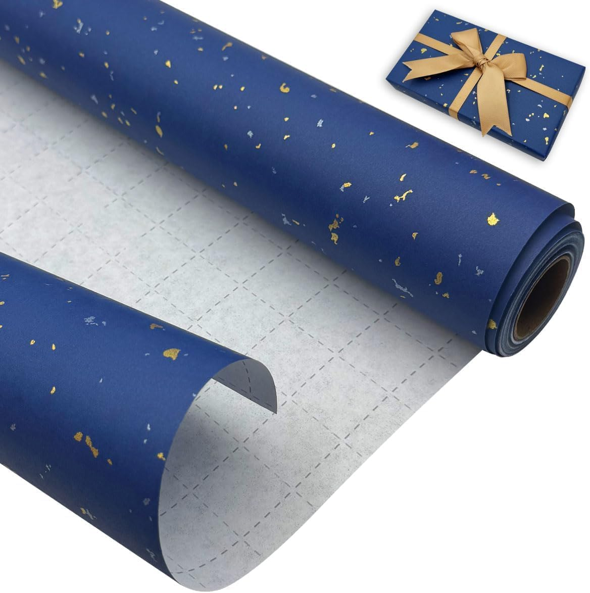 Wrapping Paper Roll,Solid Color Matte Gift Wrap Paper - Pearlescent Lustre,Gift Wrapping Paper W/Grid Lines for Birthday Baby Shower Wedding Christmas Holiday and All Occasions,17In X 32.8Ft (Green)