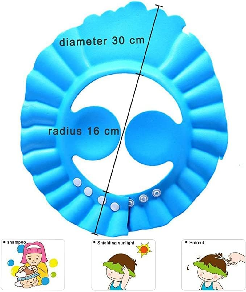 3 Pcs Soft Adjustable Baby Kids Children Shampoo Bath Bathing Shower Cap Hat Wash Hair Shield Hat image number 5