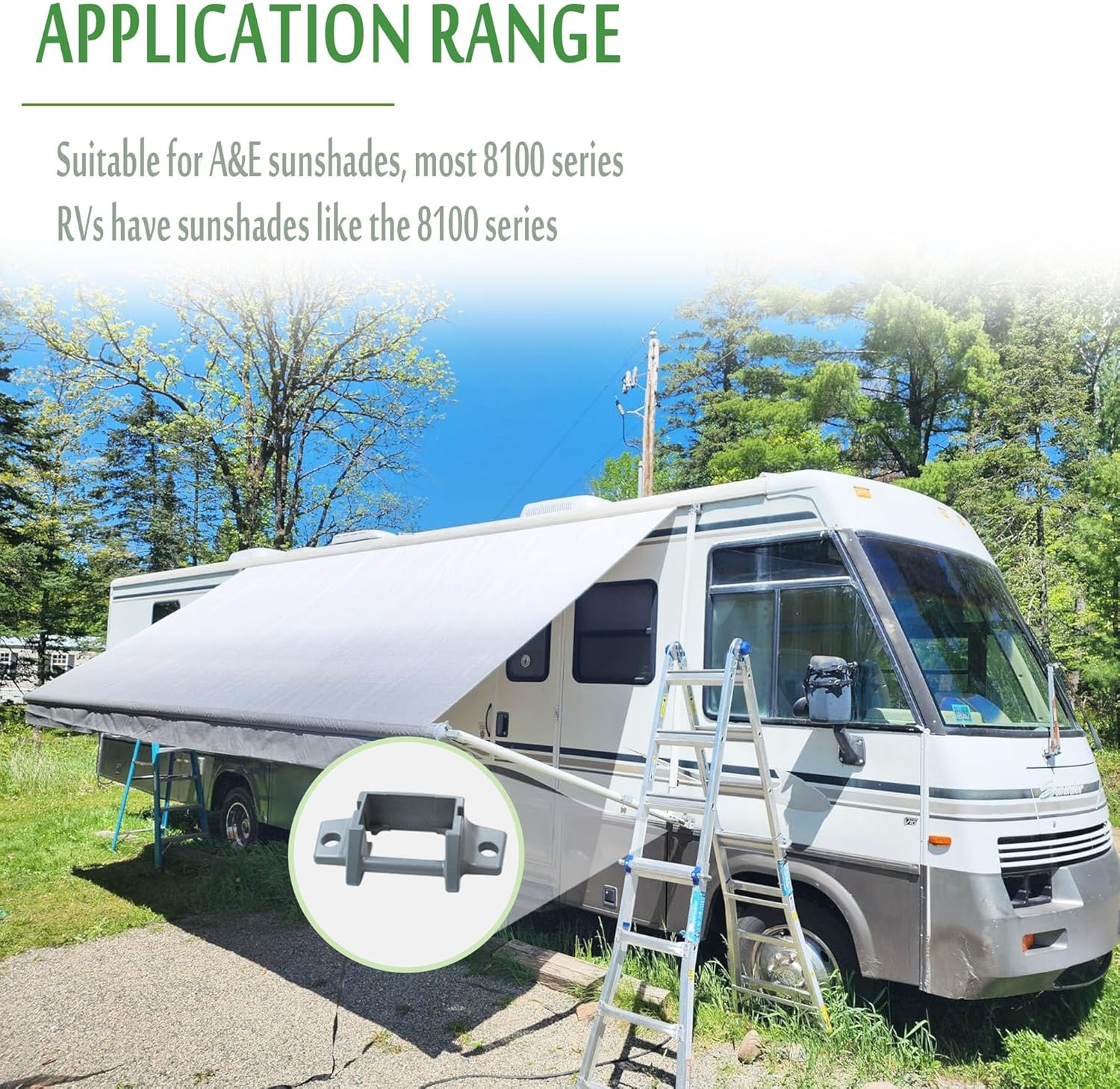 New RV Awning Mounting Brackets Replacement for Dometic 3310811.009M Die-Cast Foot SVC Kit, Awning Bottom Brackets Suit for Dometic A&E 8300 / 8500 / 8700 / 9000 Awnings