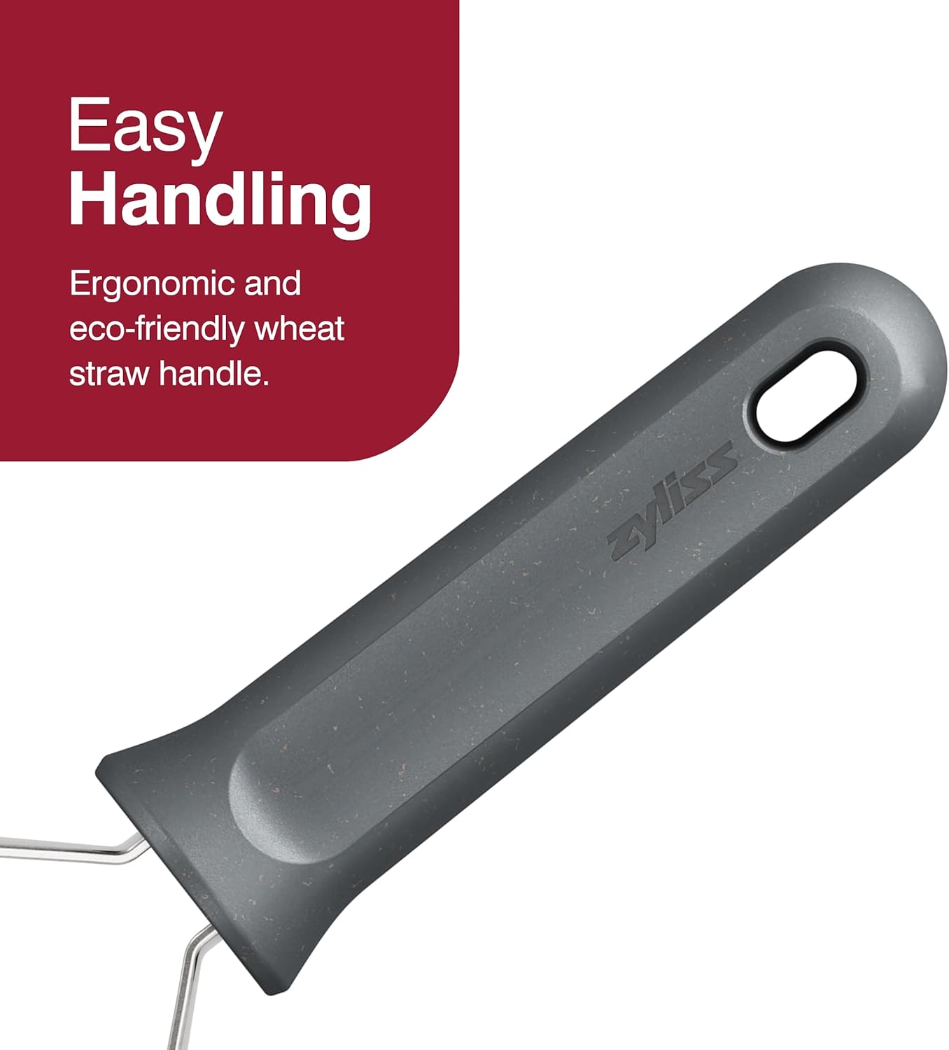 Zyliss Potato Masher - Stainless Steel, Soft-Touch Handle, Integrated Hanging Hook, Silicone Bowl Scraper, Small Inner & Larger Outer Holes, Ideal for Preparing Smooth and Creamy Mashed Potatoes, Grey image number 4