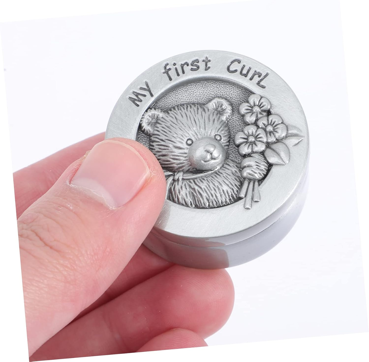 Yardwe Fetal Hair Keepsake Box for Metal Storage Box with Cartoon Design Unique Memory Organizer for Newborn Hair Curls and Special Moments