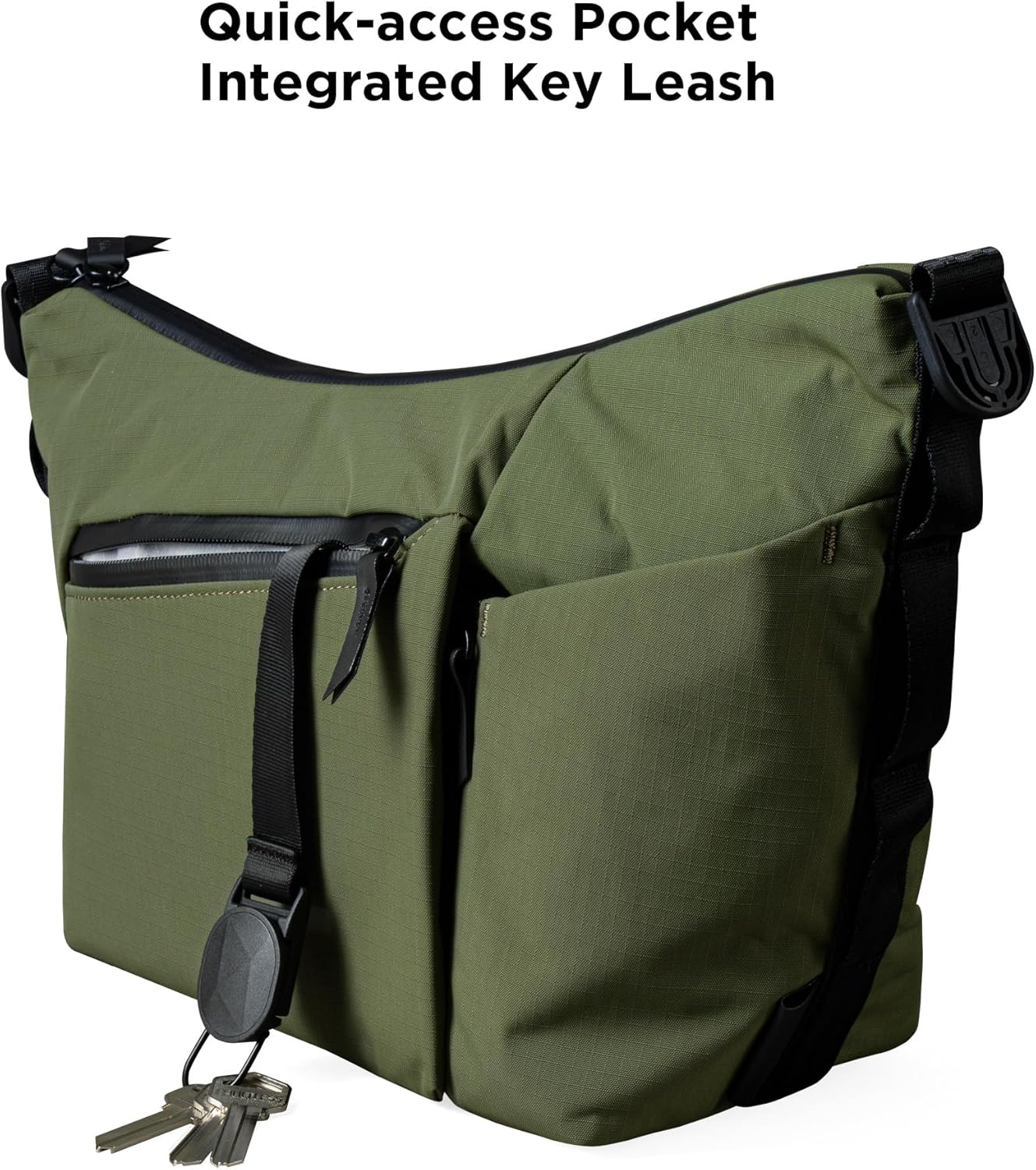 ALPAKA Flow Satchel 4L - Crossbody Bag, Water Resistant Shoulder Bag, Expandable Bottle Pocket, YKK Zippers, Key Tether - Black image number 7