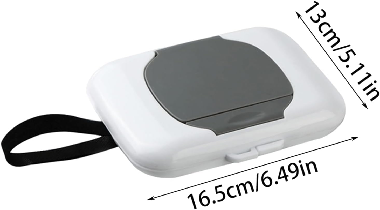 Gray Travel Wipe Holder Reusable Wet Wipe Container Box Strollers Hanging Dispensers Refillable Wipe Case Safe Wet Storage Wipe Holders Wipes and Holders