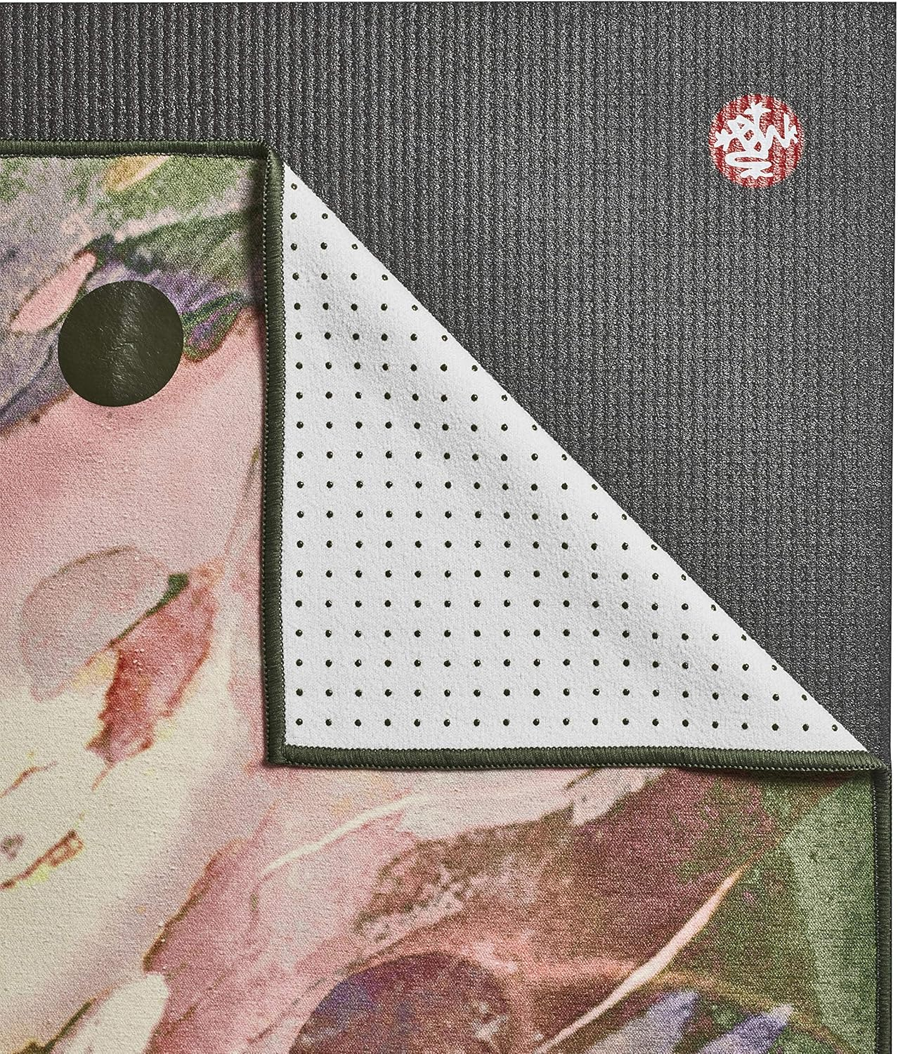 Yogitoes Manduka Yoga Towel for Mat Nonslip and Quick Dry for Hot Yoga with Rubber Bottom Grip Dots 72 Inch Long Onyx Thin and Lightweight (262023001)