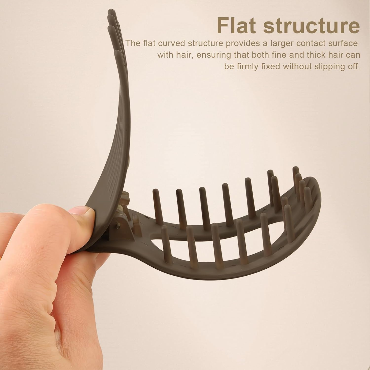 HERKINDNESS Pack of 6 Flat Hair Clips, Heart Shape Beak Hair Clip, Non-Slip Hair Clip, Thick Hair, Curved Design Hair Clip, Women, for Date, Work, School image number 2