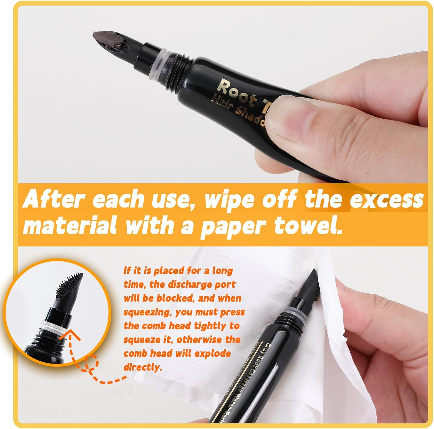 HAIOLORPRO Root Touch up Hair Color Dark Brown, Root Cover up Stick Water-Resistant for Women Scalp Concealer, Hair Touch up for Roots, Gray Hair Cover Up, Hair Mascara for Gray Hairr, 15G/0.53Oz image number 1