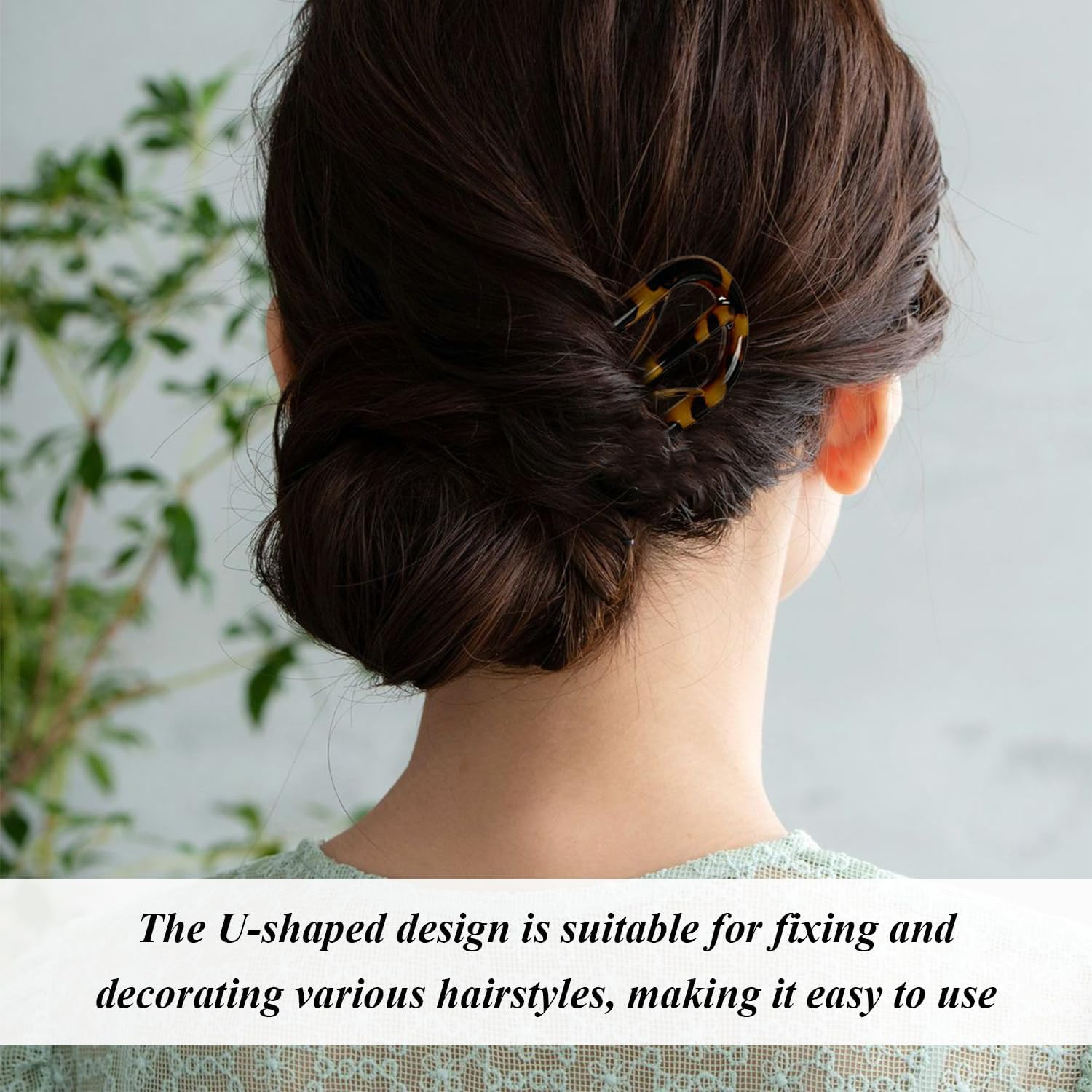 3 Pieces U-Shaped Hairpin, 3 Pieces Elastic Hair Rings, Simple and Fashionable Hair Accessories, French Hair Pin for Women, Creative Hairpin, Bun Styling Accessories image number 4