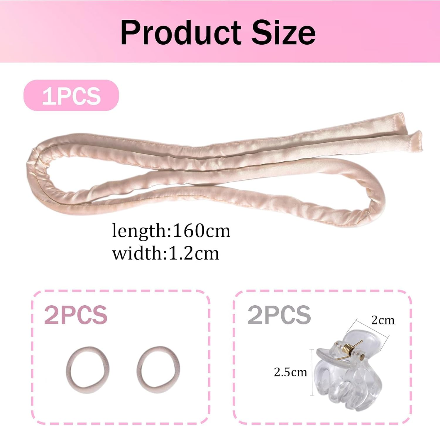 Ruzister Heaterless Small Curling Rods Headband, No Heat Curls for Sleeping, No Hot Thin Curls Headband for Long Hair and Short Hair, Beige image number 1