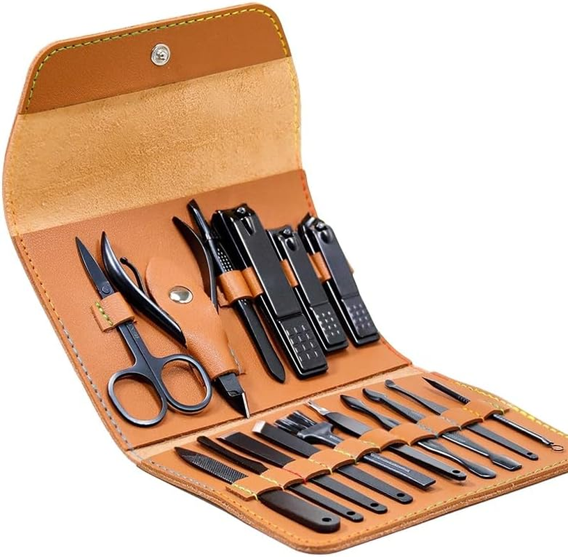 16 in 1 Nail Clippers, Manicure Set, Nail Care Kit, Nail Tools,Toe Nail Clipper,Manicure Kit Professional Pedicure Grooming Kit Toenail Clippers Cutter Ear Pick Nose Hair Scissors image number 4