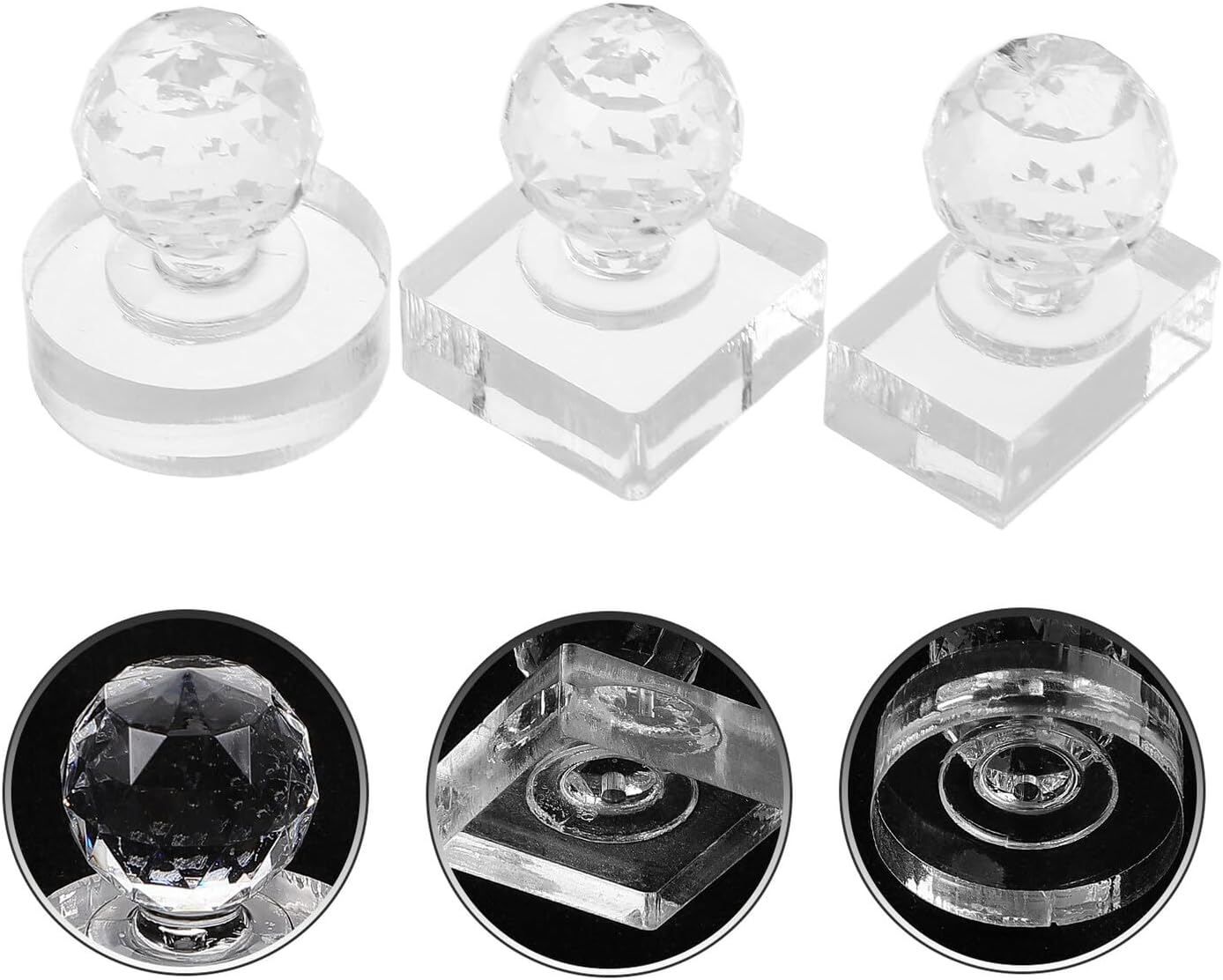 DOITOOL 3Pcs Depotting Tool Eyeshadow Blush Powder Pressing Tool Pressed Powder Stamper Eyeshadow Applicator Stamp Makeup Makeup Palette Repair Mold Transparent image number 2