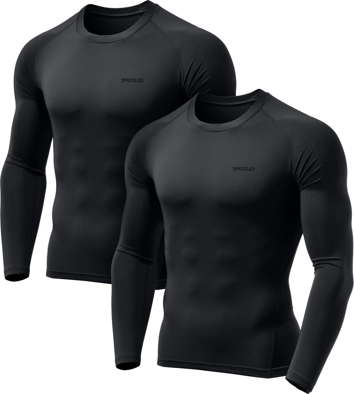 TSLA Men&rsquo;S Thermal Compression Base Layer Shirt | Fleece-Lined Long Sleeve Top for Winter Running & Training (1 or 2 Pack)