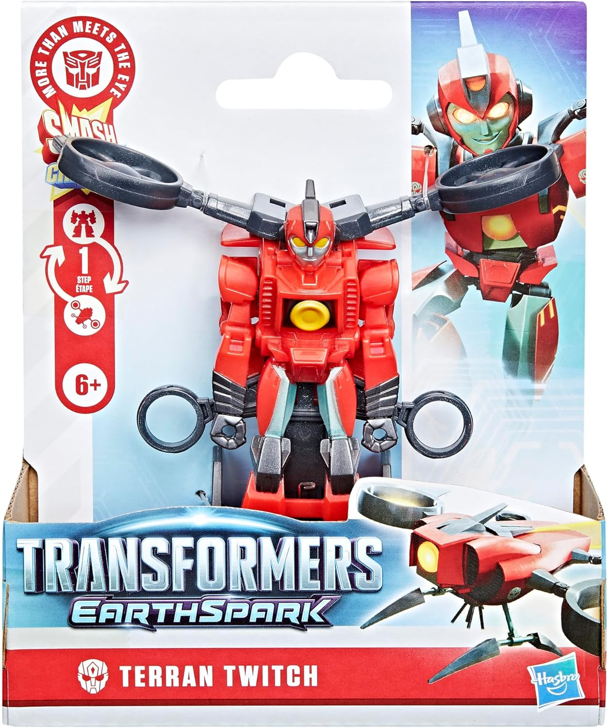 Transformers Earthspark 1-Step Smash Changers Terran Twitch 4-Inch Action Figure, Robot Toys for Boys and Girls 6 and Up image number 2