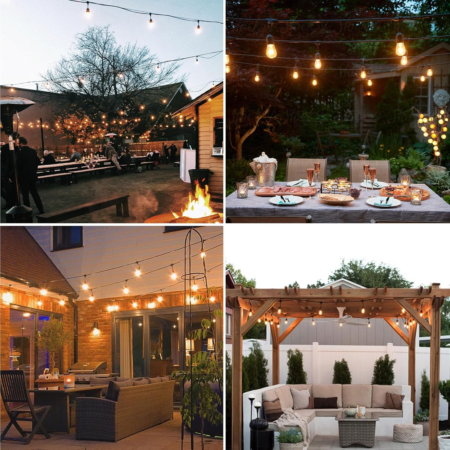 BRIMAX 25PACK 2W S14 LED Outdoor Edison Light Bulbs for String Light Replacement, E27 Screw Base, Shatterproof, 2700K, 2Watt to Replace 11W/20W/25W Incandescent Bulb image number 1