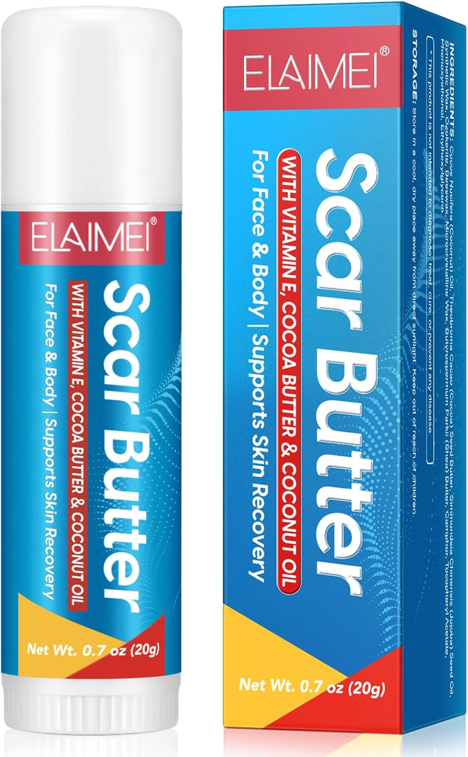 Scar Butter Stick 20G | with Vitamin E, Cocoa Butter & Coconut Oil | Moisturizing Balm for Face & Body | Helps Support Smooth & Nourished Skin image number 3