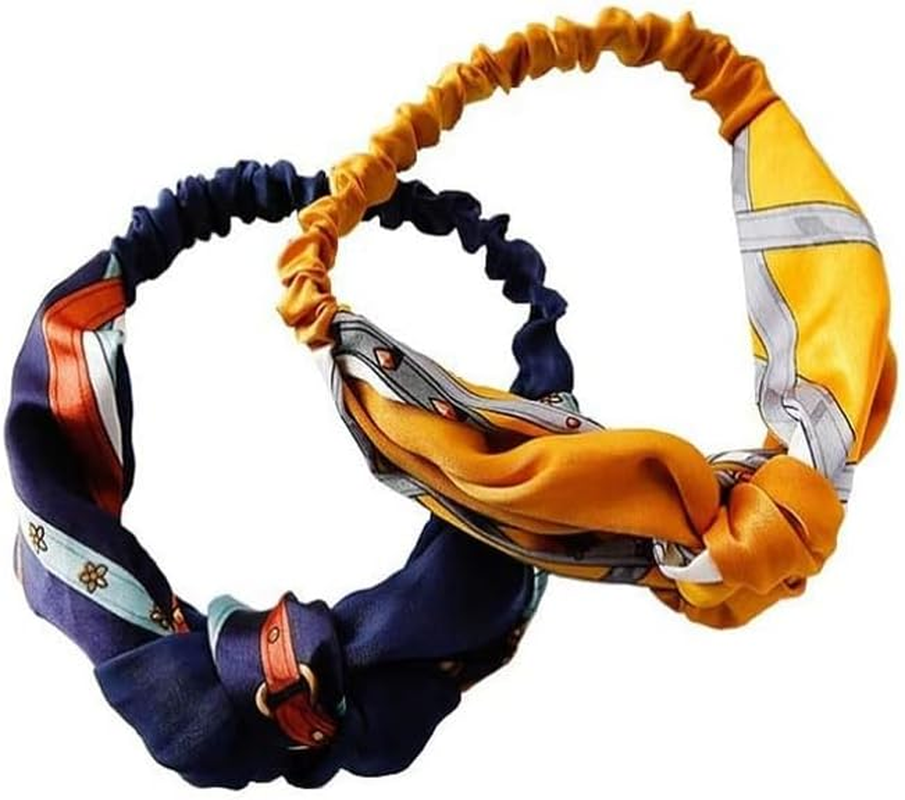 Women Lady Boho Bohemian Cross Hair Head Headband Band Scarf Wrap Bandana AU - Blue image number 3