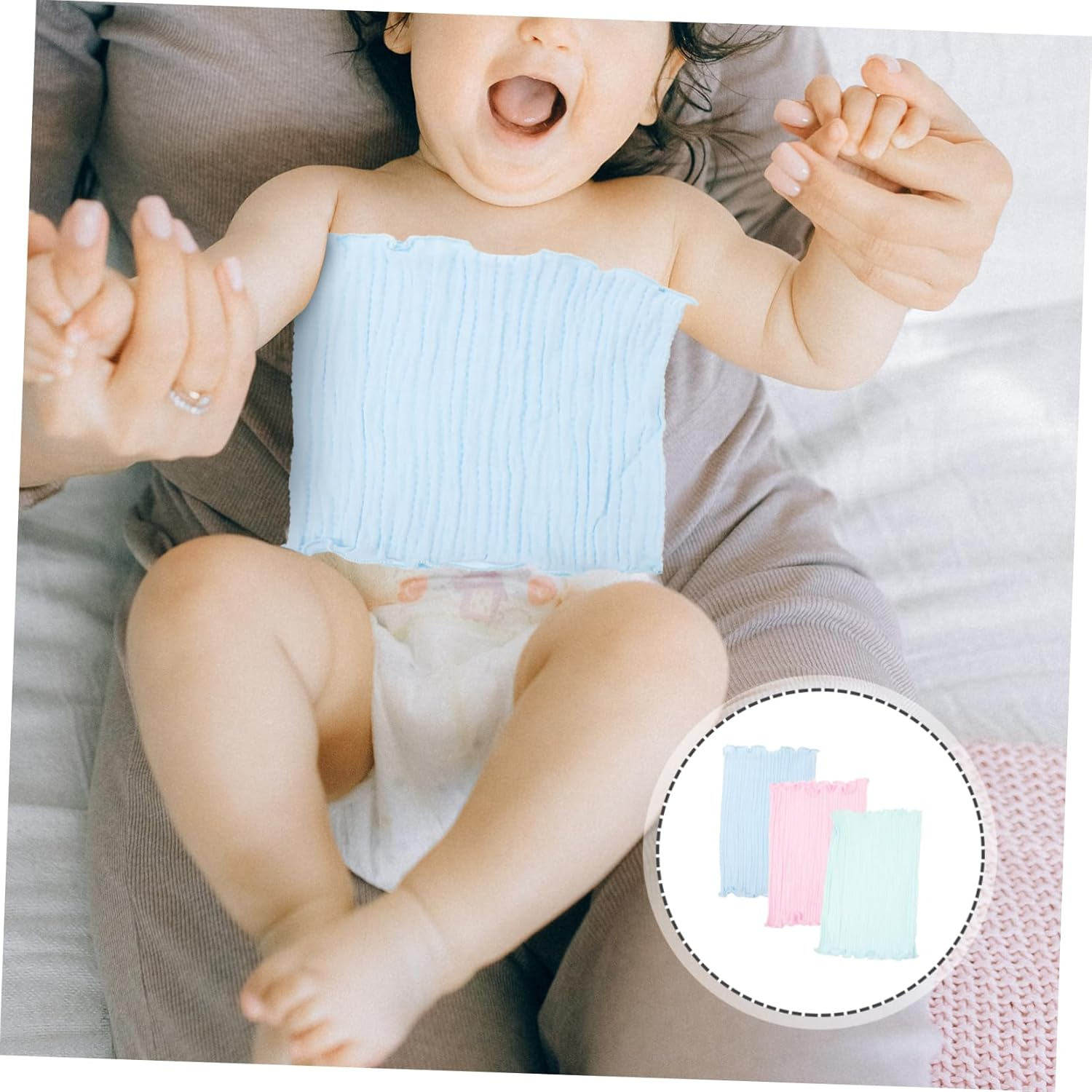 3Pcs Cotton Baby Bellyband Newborn Infant Toddler Elastic Navel Protector Warm Soft Belly Band for Babies Assorted Colors image number 4