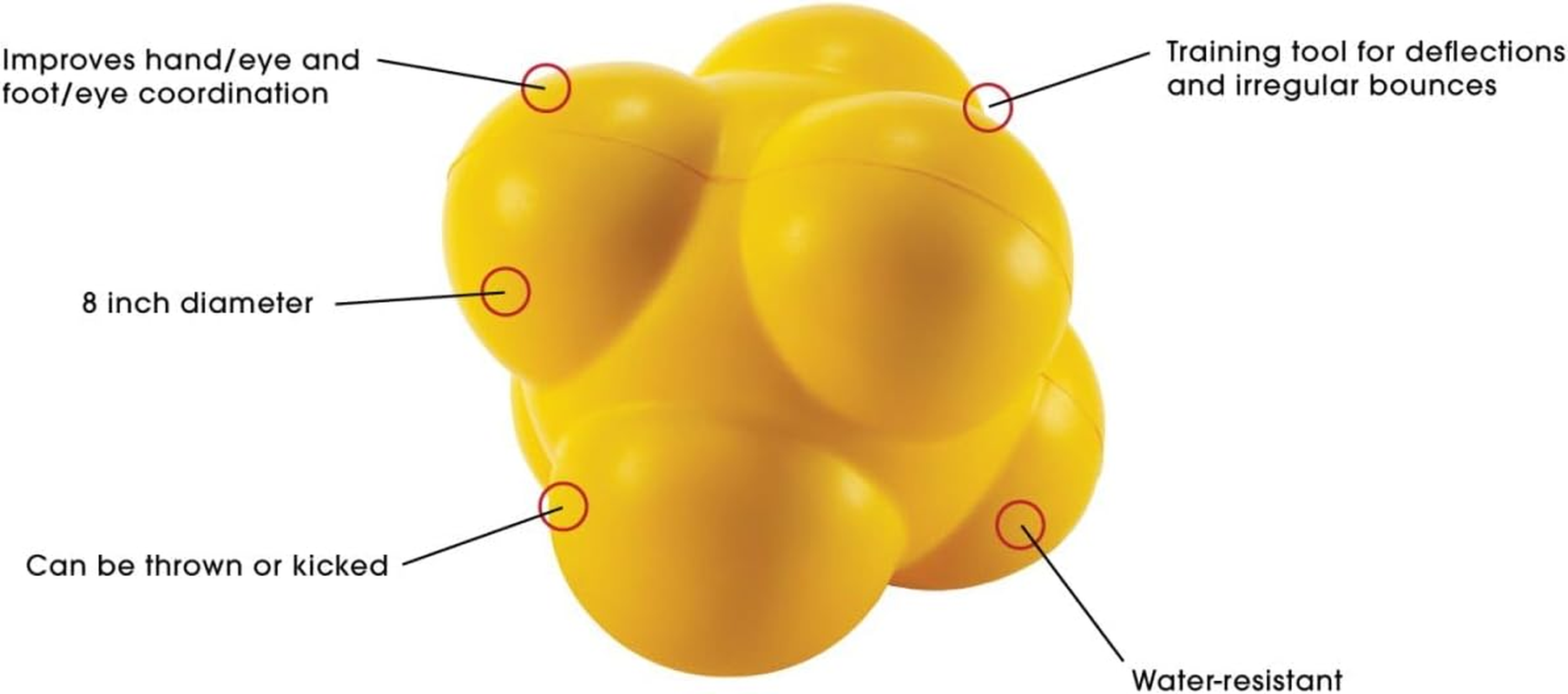 Kwik Goal Soccer Agility Ball Yellow 8-Inch Diameter image number 1