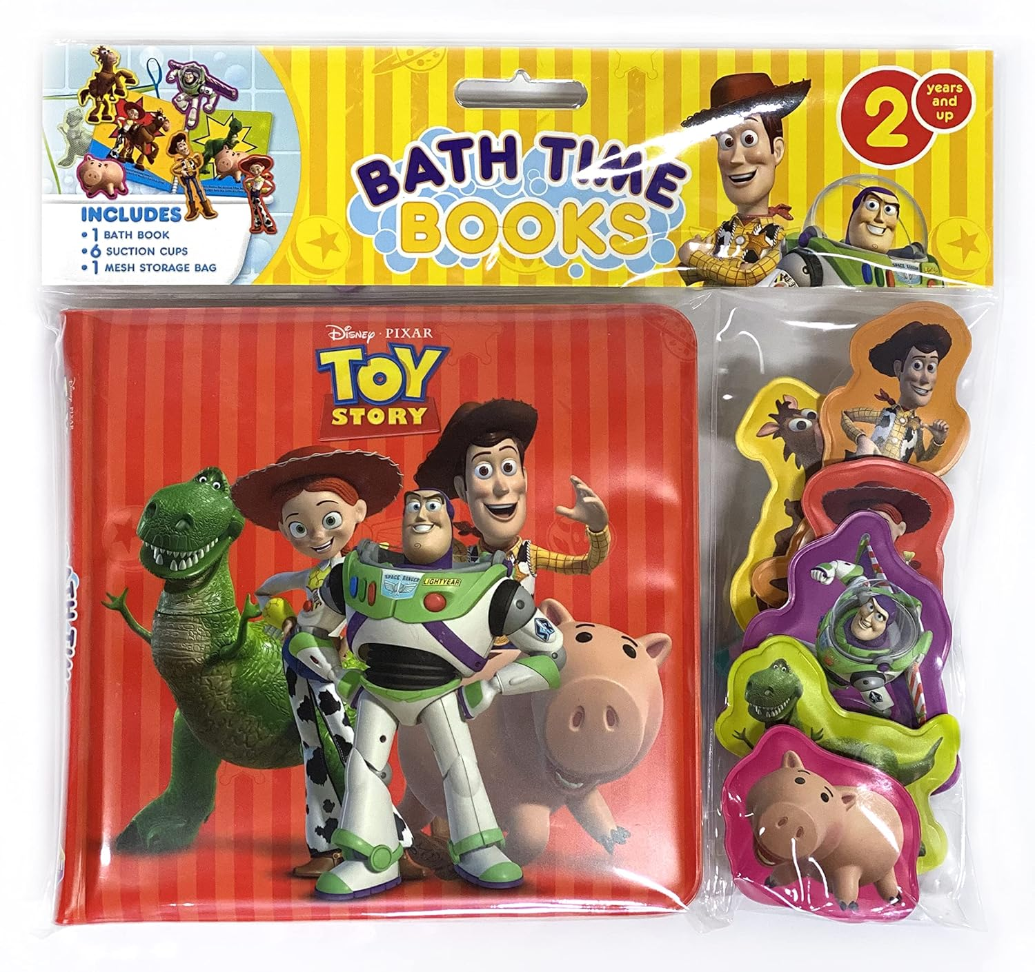 Disney / Pixar Toy Story Bath Time Books - Activity Books for Kids, Bath Book, 6 Padded Suction Cups, 1 Mesh Bag: with Suction Cups and Mesh Bag image number 3