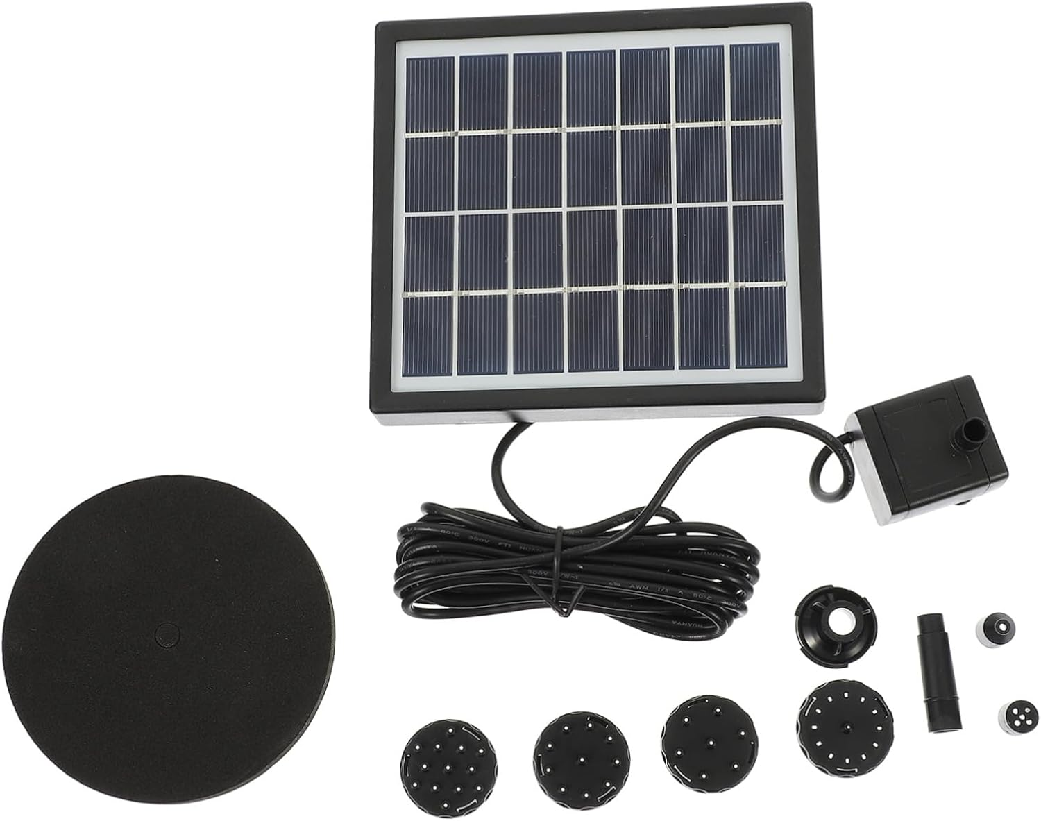 Household Solar Fountain Pump for Garden Ponds Solar Powered Water Pump with Plastic and Stainless Steel Small Floating Outdoor Landscape Fountain Kit Water Feature