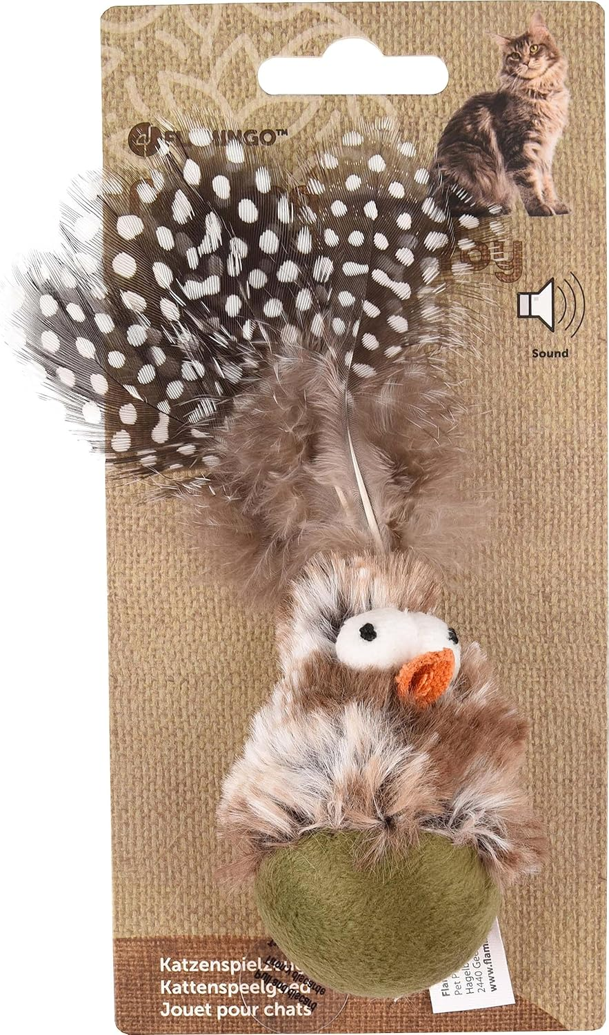 Flamingo F Cat Toy Natural Delight Wobbler + Bird Sound Mix 11 Cm image number 1