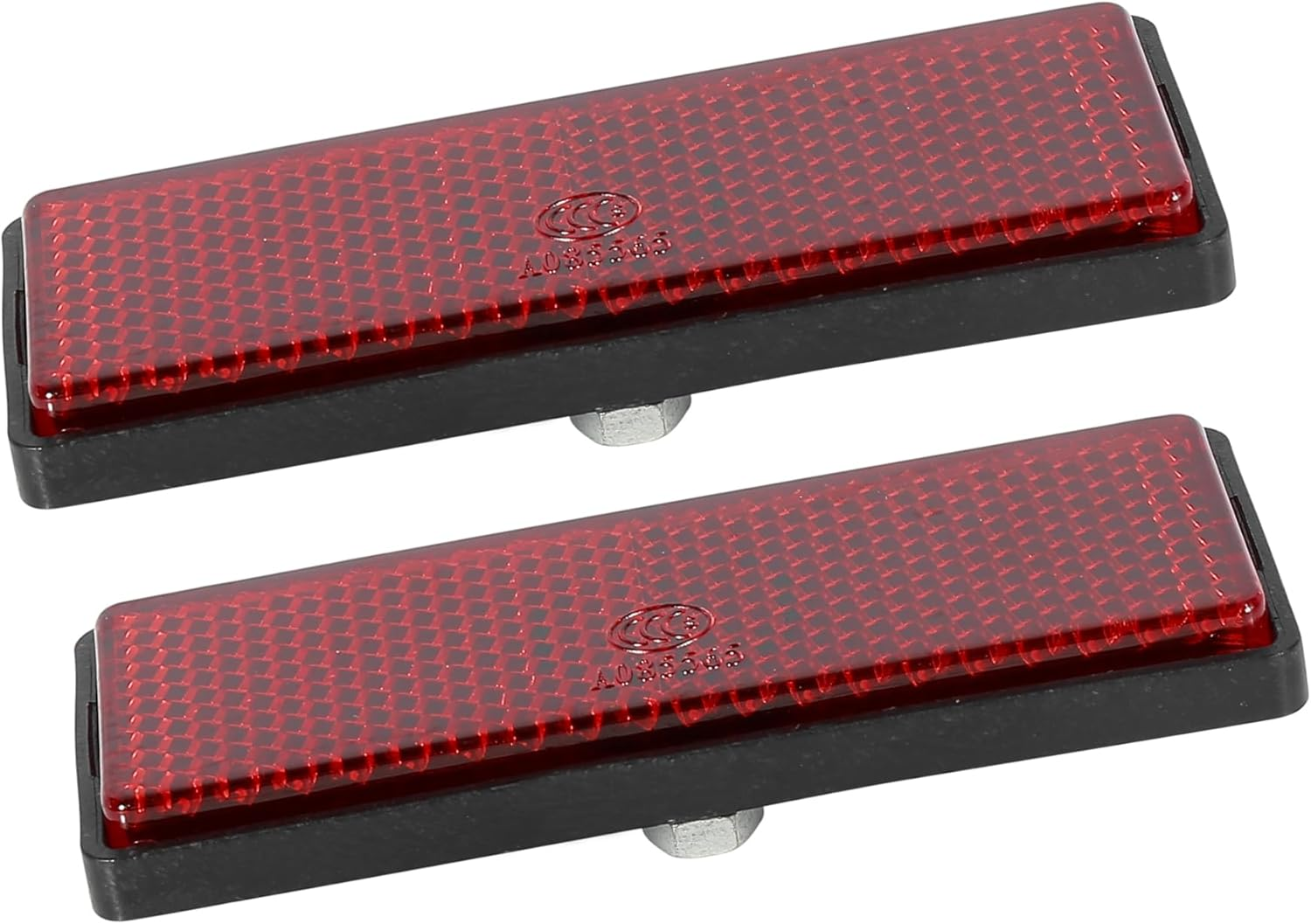 Pair M6X1.0 Red Rectangle Universal Screw Mount Reflective Warning Reflector for Motorcycle Bike Auto Replacement Parts image number 2